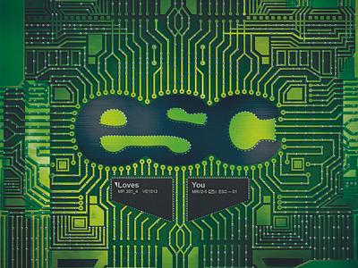 CD album design ESC cd chip electronic esc esclovesyou graphic design green music tech technology