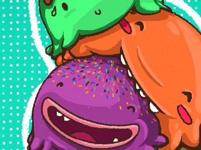 ice scream serie buddy color cute design ice cream illustration purple