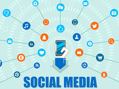 Social Media design fb graphic infographic media smartphone social twitter
