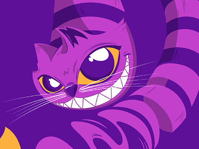 Cheshire Cat alice in wonderland cat character cheshire design graphic purple smile t shirt