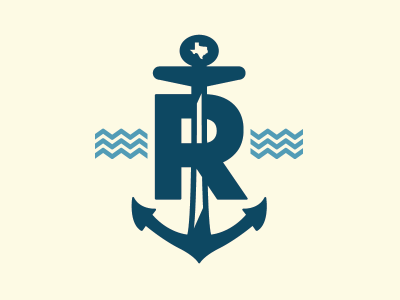 Rosenthal Flag anchor flag icon logo monogram r water