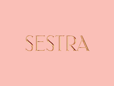 Sestra Store Logo branding custom customtype ellegant gold lettering logo