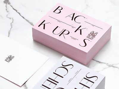 Gift cards for Mehslpeisenfräulein bakery branding cake elegant gift card pastel pink print typography