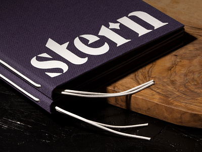 Stern menu book branding cover foil stamping hot foil leather logo logotype restaurant