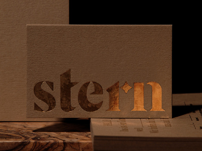 Stern collateral bar branding colorplan foil stamping gold hot foil identity letterpress logo print restaurant stationery