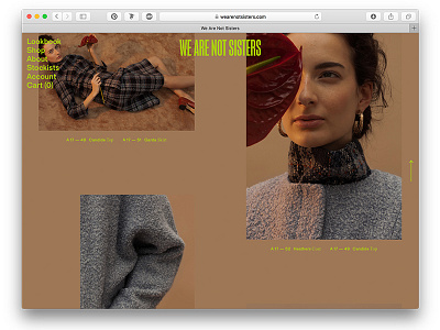 We Are Not Sisters AW17 website contemporary ecommerce fashion lookbook screendesign web webdesign