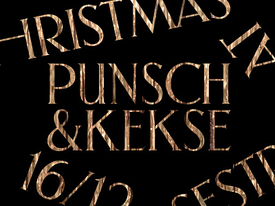 Christmas at Sestra branding christmas custom type gold invitation typography