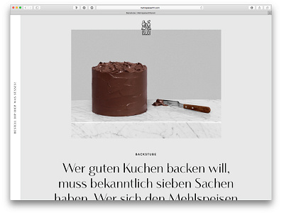 Mehlspeisenfraeulein Website preview baker branding cake minimal screen screen design web website