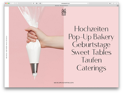 Mehlspeisenfraeulein website bakery cake millenial pink minimal screen design website