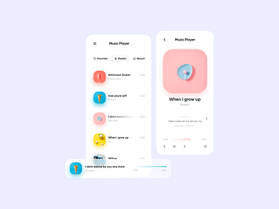 Music player app concept app app design application design figma figmadesign glassmorphism music music app music player trend ui ux