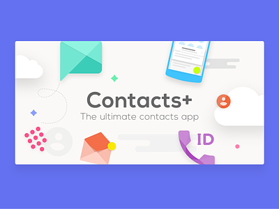 Contacts+ Feature Graphic app banner caller id contacts contacts plus design feature graphic google play ui ux
