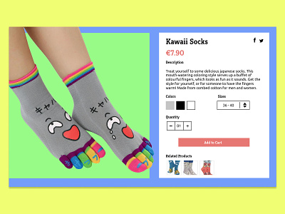 Daily UI Challenge #012 - E-Commerce Shop (Single Item) color blocking colorfull daily daily 100 dailyui dailyui012 ecommerce shop socks