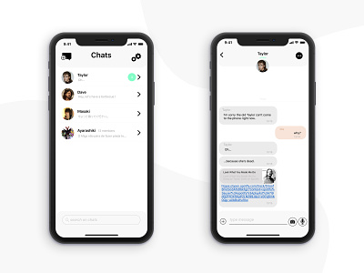 Daily UI Challenge #013 - Direct Messaging black white chat app chat bubble dailui daily dailyui013 message app messager