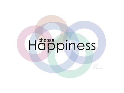 Choose happiness black circle colorful contrast design illustration mindset pastell screendesign typo