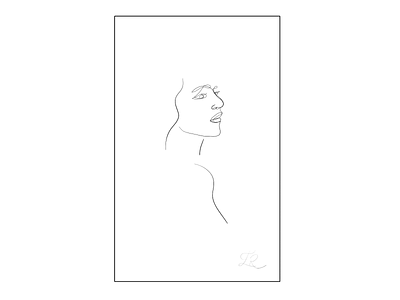 woman - one line draw beautiful woman black design face illustration naked one line draw oneline
