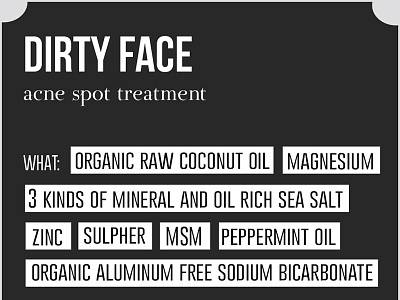 Dirty Face Packaging beauty products natural packaging