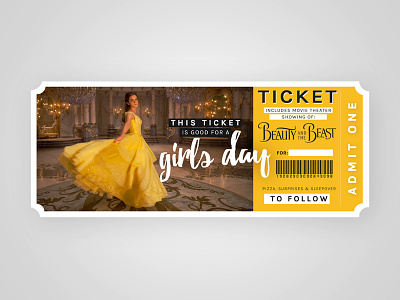 Beauty and the Beast Tickets beauty and the beast gift present ticket
