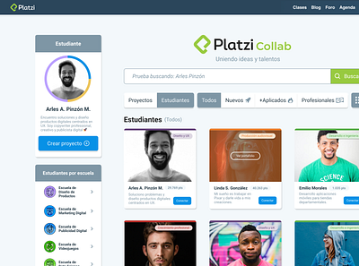 Platzi Collab app design diseño icon interfaces platzi ui web