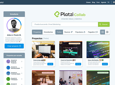 Platzi Collab: Proyectos app design diseño icon platzi ux web webdesign