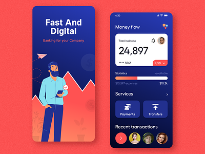 Banking App Design - Concept analytics bank bank card banking concept credit card crypto debit card finance app finances mobile mobile banking money rebound ui ux