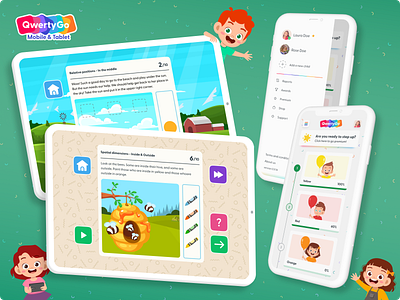 QwertyGo : Online educational platform - Mobile & Tablet design app application child children design education kids mobile pre schooler tablet task teaching