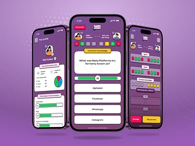 Mobile game design challenge compete competition design game game design logo mobile quiz quizup race score ui