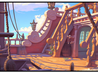 Colorful Ship background illustration