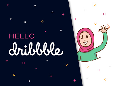 Hello Dribbble! debut designer dribbble hello illustrator vector