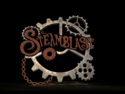 Steamblast game Logo game art logo design steampunk