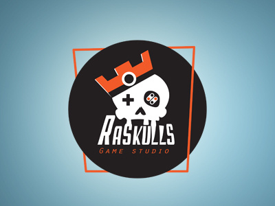 Raskulls Game Studio logo crown game gamers illustration logo skulls studio vector