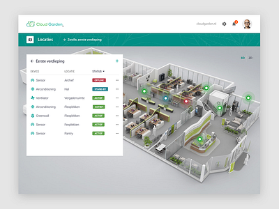 Cloudgarden Dashboard - Locationmodule dashboard design iot saas ui ux web