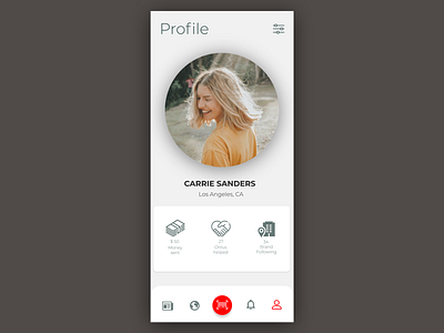Profile section app design ui ux