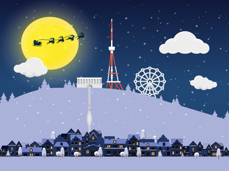 Tbilisi/My Hometown at Night clouds ninak christmas hometown oldtbilisi houses designer balcony architecture vector art vector illustration art vector illustration funicular mtatsminda old tbilisi republic of georgia georgia tbilisi