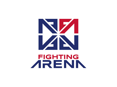Fighting arena arena blue corner fighting logo red corner symbol tatami