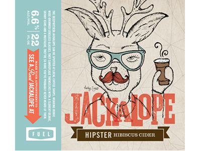 Hipster Hibiscus Cider beer label christmas gift hipster jackalope