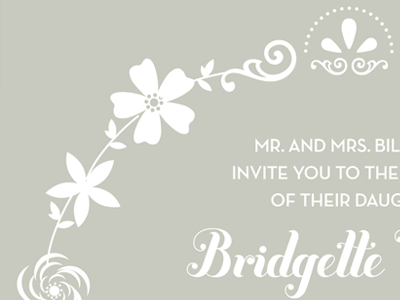 Wedding Invite buttermilk font flowers invite wedding
