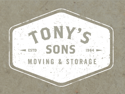 Tony's Sons Moving & Storage emblem grunge logo
