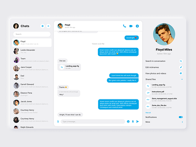 Daily UI #013 - Direct Messaging 013 blue chat chat app daily ui daily ui 013 direct messaging figma flat web web design