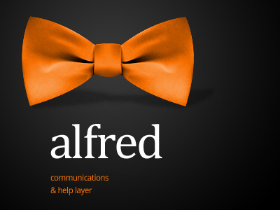 Alfred help layer logo alfred bowtie communications help logo satin