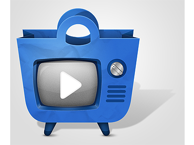 Shoppertube Logo logo old tv play button retro tv reviews shoppertube shopping bag tv videos