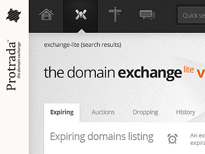 Detail shot: New Front-end web concept domain exchange lite