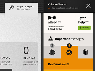 V3 - Alfred-live Sidebar alert centre alerts alfred custom scrollbars protrada sidebar