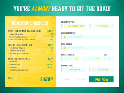 Daily UI Challenge - #002 - Credit Card Checkout 002 box checkout checkout form checkout page credit card credit card checkout credit card form credit card payment dailyui dailyui 002 design graphic design payment form roadtrip travel ui ui ux web web design