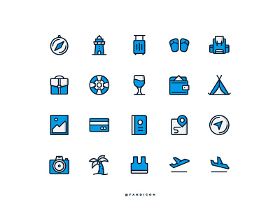 Travel icon set