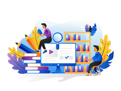 Online library illustration library ui vector web
