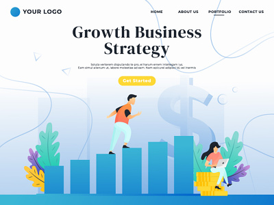 Growth Business Strategy business design growth illustration landing landing page page strategy ui web