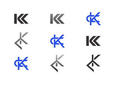 KC monogram Collection blue branding business logo icon k monogram kc monogram kc monogram letter logomark modern logo monogram personal branding