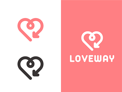 LOVEWAY arrow branding design logo love modern logo