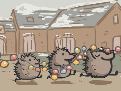 Christmas Card card design christmas cute illustration porcupine