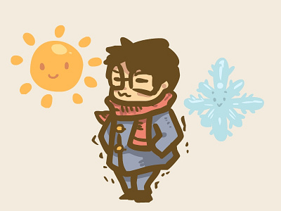 Cold Summer cold illustration stickermule summer winter